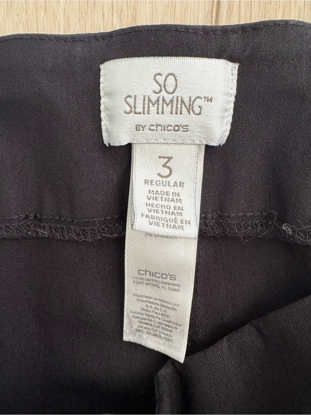 Chico’s So Slimming black womens dress pants size 3 / 16 US flat front stretch - Picture 5 of 14